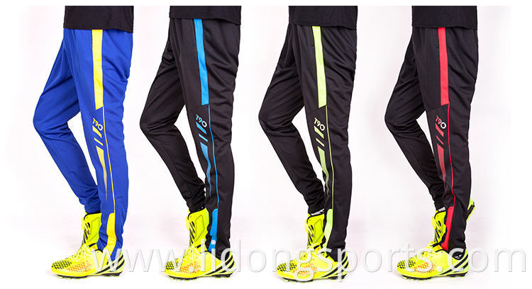 Wholesale mens track pants zipper pocket trousers football training long pants for running